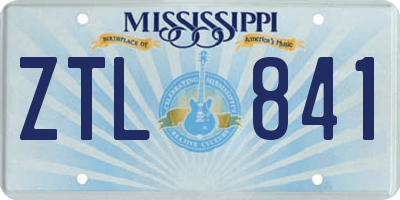 MS license plate ZTL841
