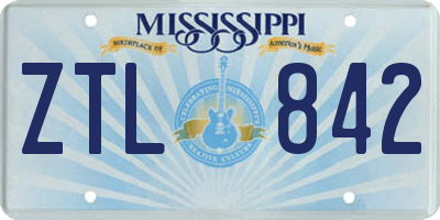 MS license plate ZTL842