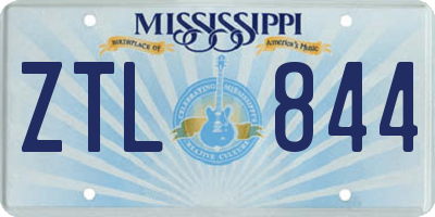 MS license plate ZTL844