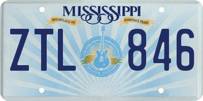 MS license plate ZTL846