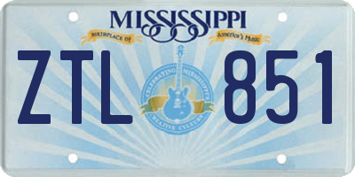 MS license plate ZTL851