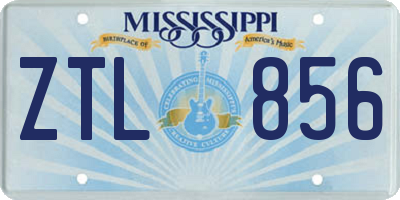 MS license plate ZTL856