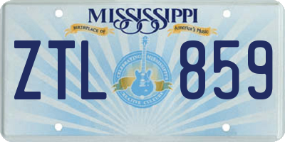 MS license plate ZTL859