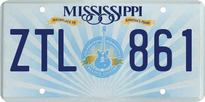MS license plate ZTL861