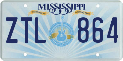 MS license plate ZTL864
