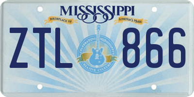 MS license plate ZTL866
