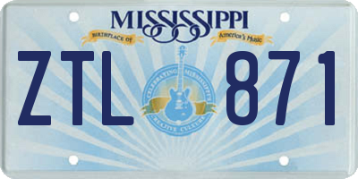 MS license plate ZTL871