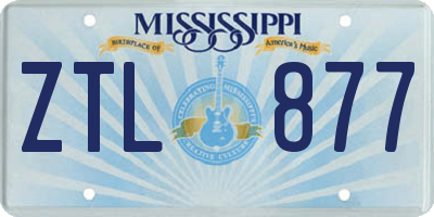 MS license plate ZTL877