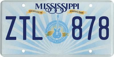 MS license plate ZTL878