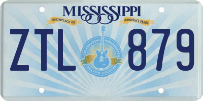 MS license plate ZTL879