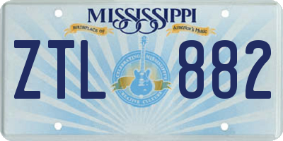 MS license plate ZTL882