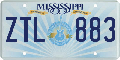 MS license plate ZTL883