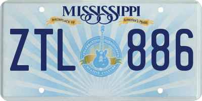 MS license plate ZTL886