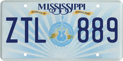 MS license plate ZTL889