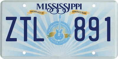MS license plate ZTL891