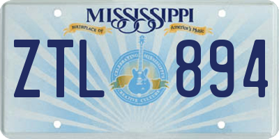 MS license plate ZTL894