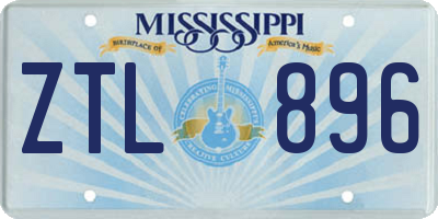 MS license plate ZTL896