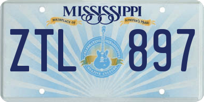 MS license plate ZTL897