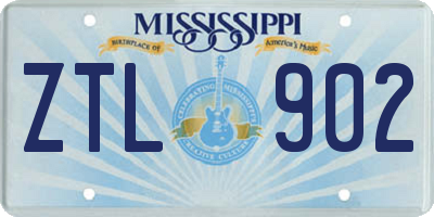 MS license plate ZTL902