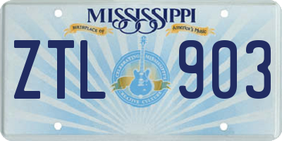 MS license plate ZTL903