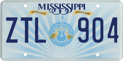 MS license plate ZTL904