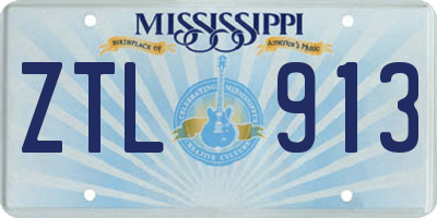 MS license plate ZTL913