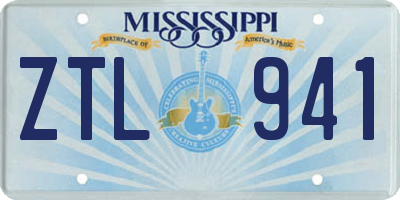 MS license plate ZTL941