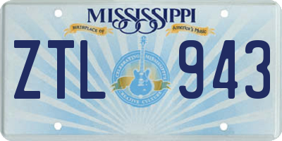 MS license plate ZTL943