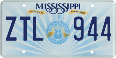 MS license plate ZTL944