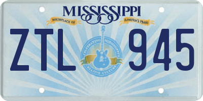 MS license plate ZTL945