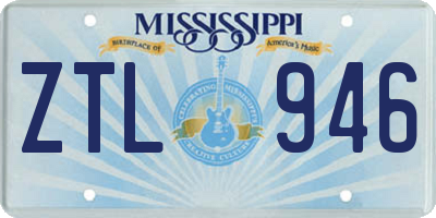 MS license plate ZTL946