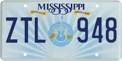 MS license plate ZTL948