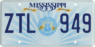 MS license plate ZTL949