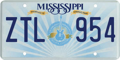 MS license plate ZTL954