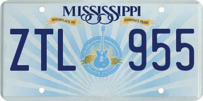 MS license plate ZTL955