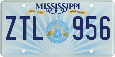 MS license plate ZTL956