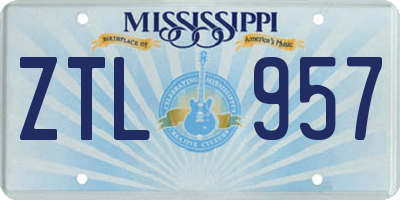 MS license plate ZTL957