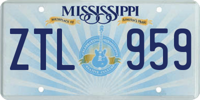 MS license plate ZTL959