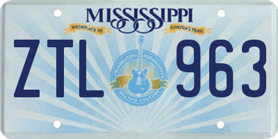 MS license plate ZTL963