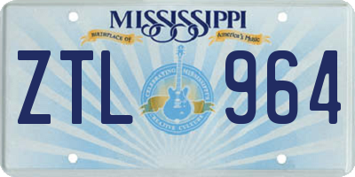 MS license plate ZTL964
