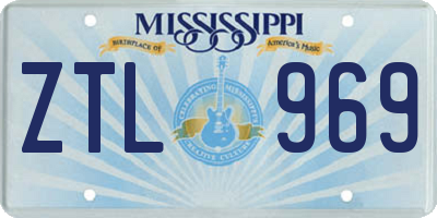 MS license plate ZTL969