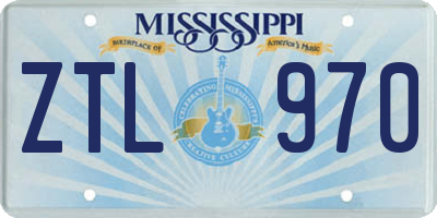 MS license plate ZTL970