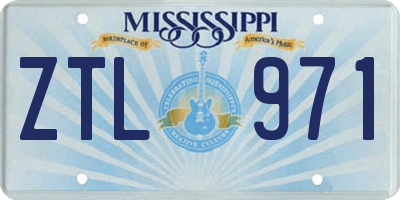 MS license plate ZTL971