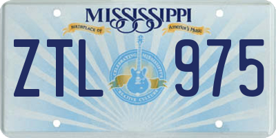 MS license plate ZTL975