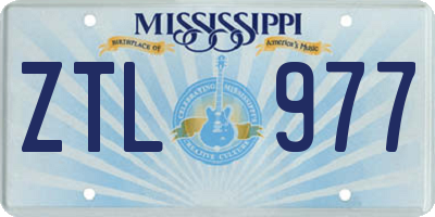 MS license plate ZTL977
