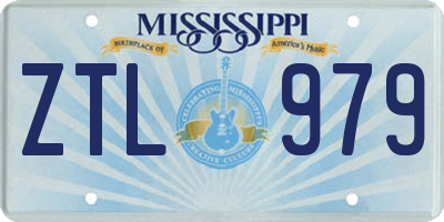 MS license plate ZTL979