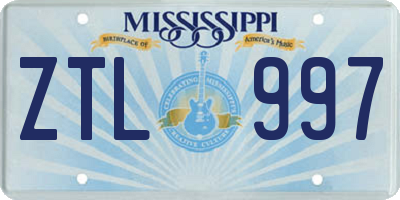 MS license plate ZTL997