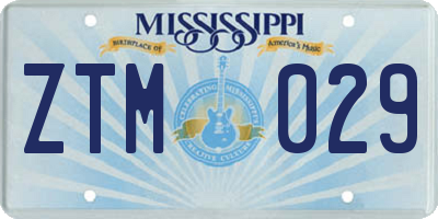 MS license plate ZTM029