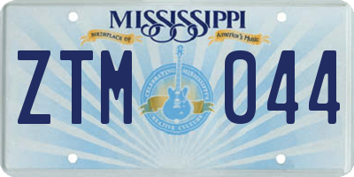 MS license plate ZTM044