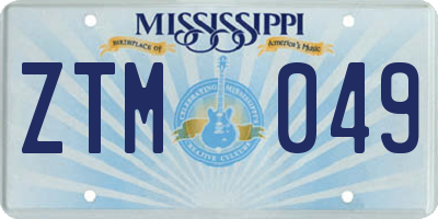 MS license plate ZTM049